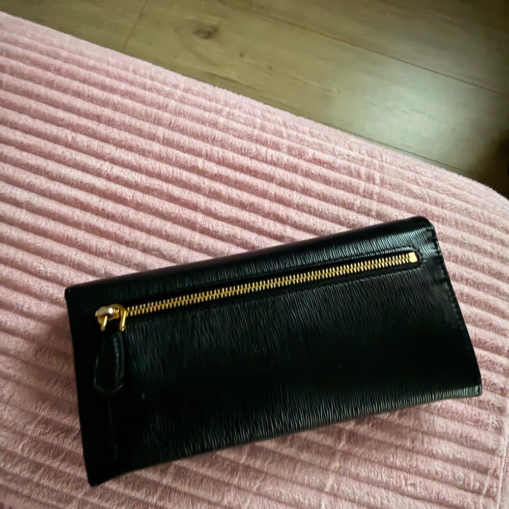 Prada Black Textured Clutch with Gold Accents - Picture 2 of 9